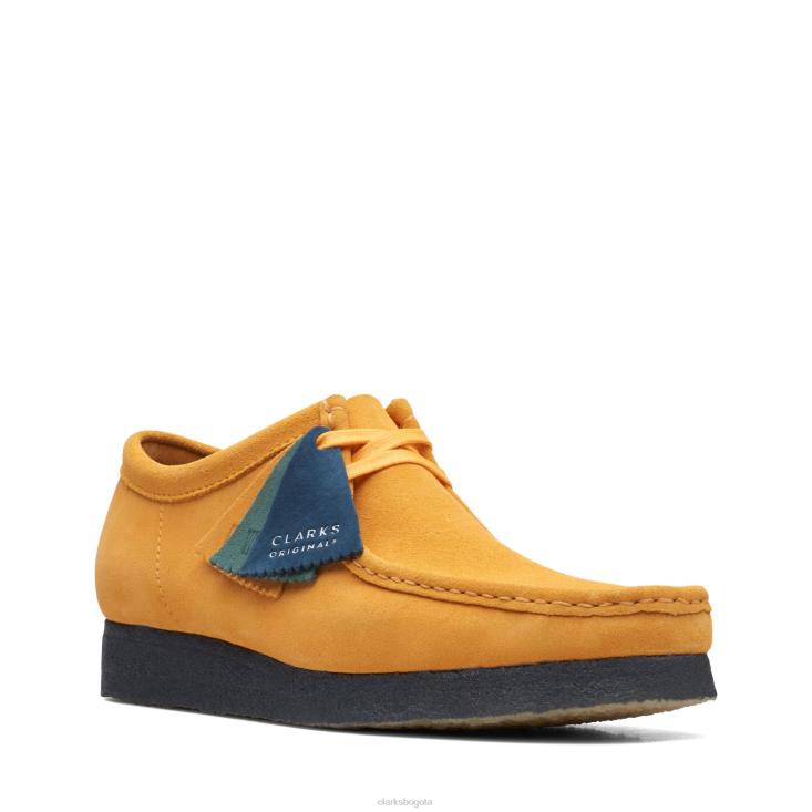 Clarks 0DX8L3588 Clarks wallabee amarillo bajo/azul hombres amarillo azul