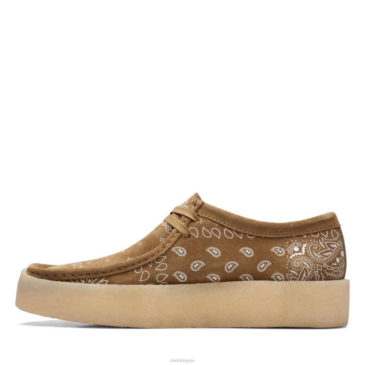 Clarks 0DX8L3593 Taza Wallabee con estampado oliva oscuro de Clarks hombres estampado oliva oscuro