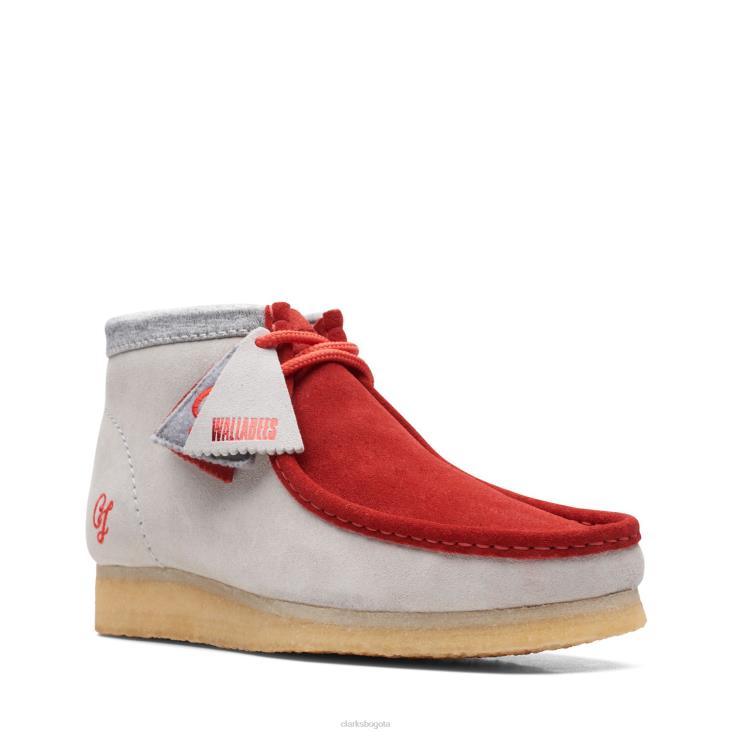 Clarks 0DX8L3594 clarks wallabee bt ny rojo/gris hombres rojo/gris