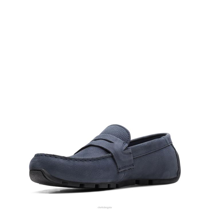 Clarks 0DX8L3605 barra oswick clarks nubuck azul marino hombres nubuck azul marino