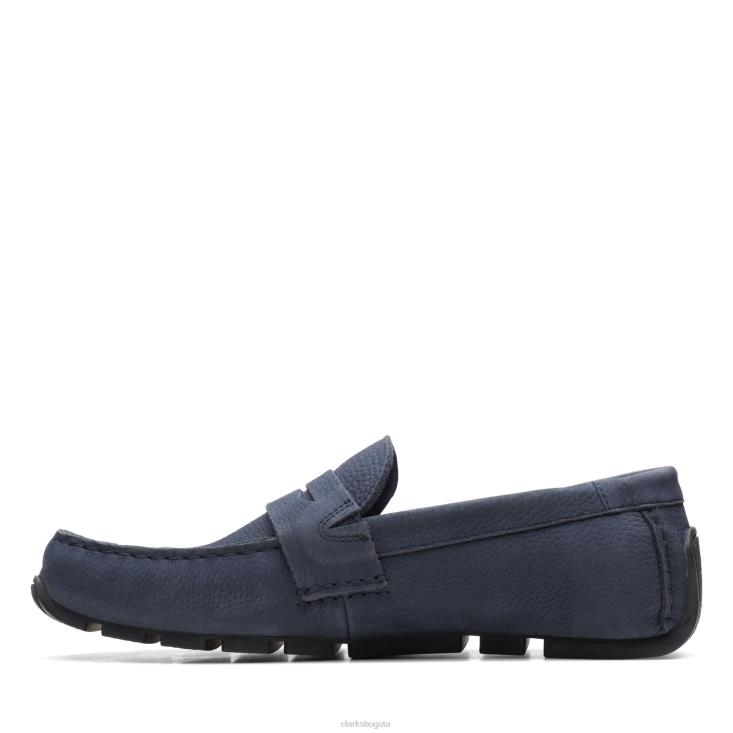 Clarks 0DX8L3605 barra oswick clarks nubuck azul marino hombres nubuck azul marino
