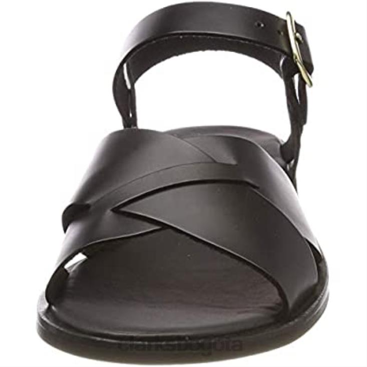 Clarks 0DX8L361 Clarks sandalias negras con tira trasera wil low gild para mujer mujer cuero negro