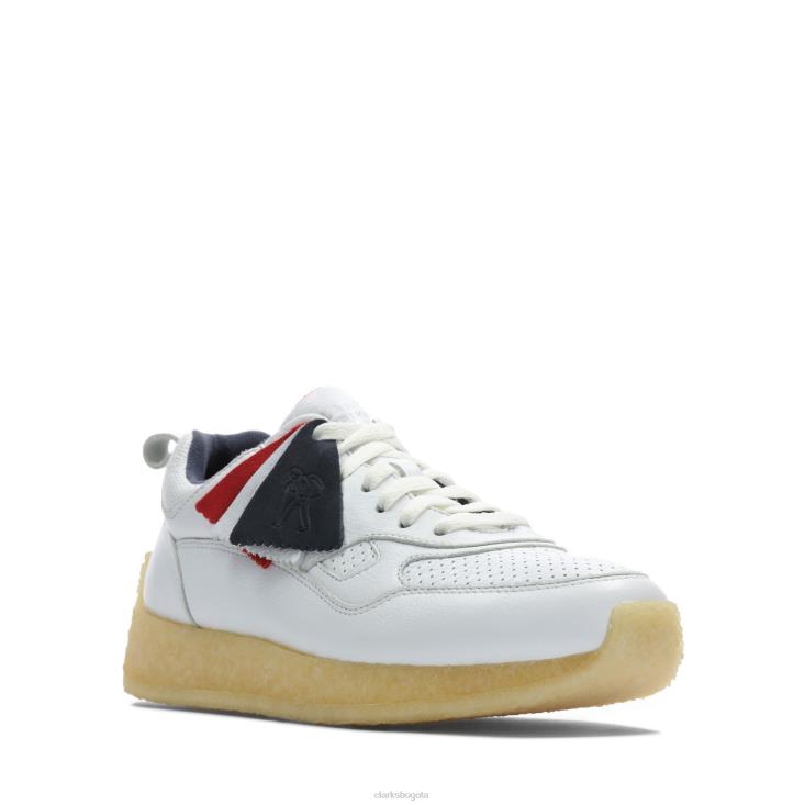 Clarks 0DX8L3620 clarks lockhill de cuero blanco hombres cuero blanco