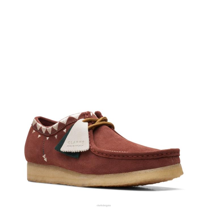 Clarks 0DX8L3630 Wallabee Auburn Clarks hombres castaño