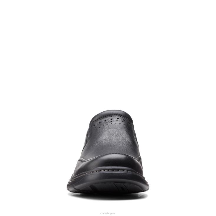 Clarks 0DX8L3637 un brawley step clarks cuero negro caído hombres cuero negro caído