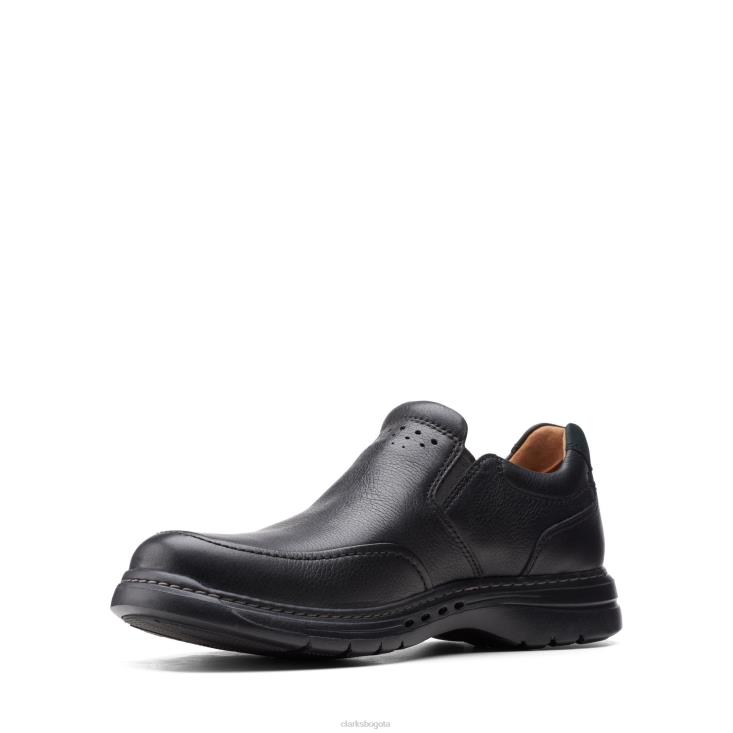 Clarks 0DX8L3637 un brawley step clarks cuero negro caído hombres cuero negro caído