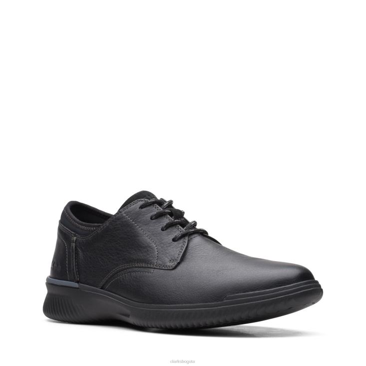 Clarks 0DX8L3638 clarks donaway de cuero negro liso hombres cuero negro