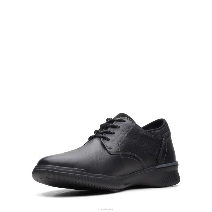 Clarks 0DX8L3638 clarks donaway de cuero negro liso hombres cuero negro