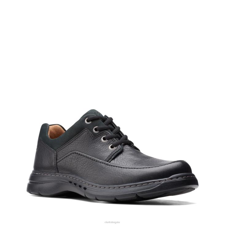 Clarks 0DX8L3646 clarks de cuero caídos negros un brawley lace hombres cuero negro caído