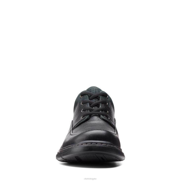 Clarks 0DX8L3646 clarks de cuero caídos negros un brawley lace hombres cuero negro caído