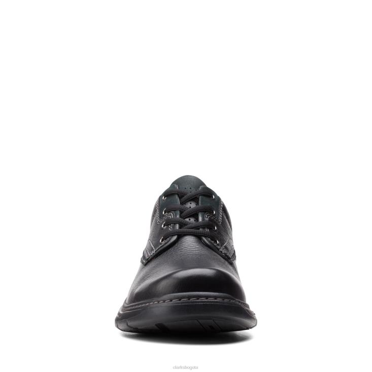 Clarks 0DX8L3651 Clarks de cuero negro caído un brawley pace hombres cuero negro caído
