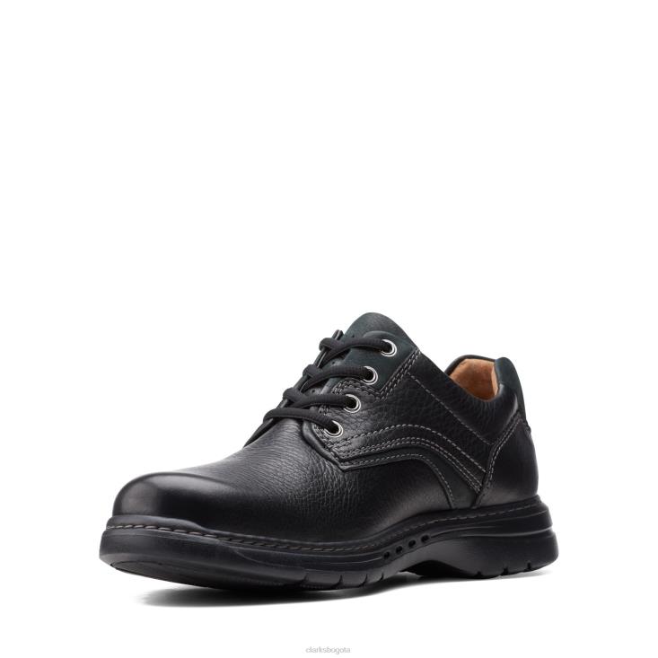 Clarks 0DX8L3651 Clarks de cuero negro caído un brawley pace hombres cuero negro caído