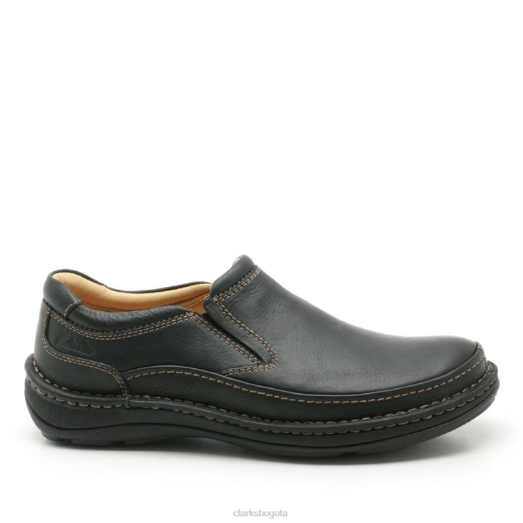 Clarks 0DX8L3671 naturaleza fácil clarks cuero negro hombres cuero negro