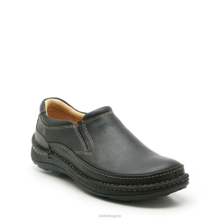 Clarks 0DX8L3671 naturaleza fácil clarks cuero negro hombres cuero negro