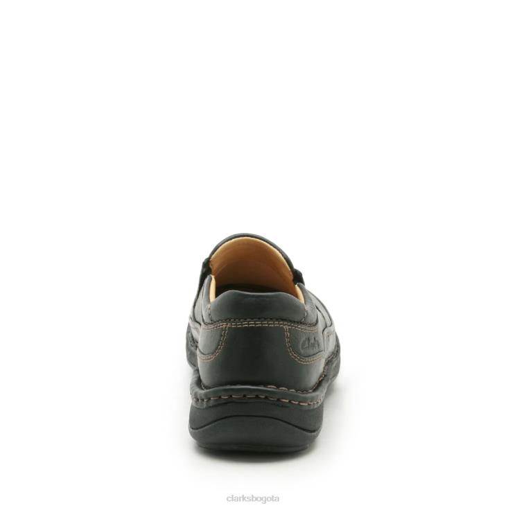 Clarks 0DX8L3671 naturaleza fácil clarks cuero negro hombres cuero negro