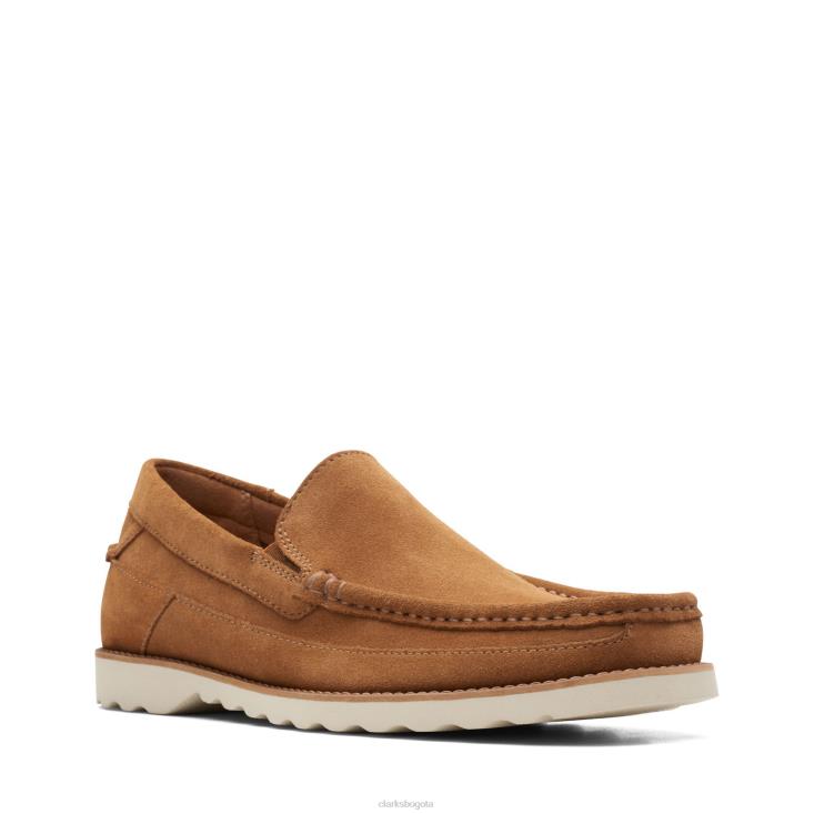 Clarks 0DX8L3680 clarks durleigh edge ante coñac hombres gamuza coñac