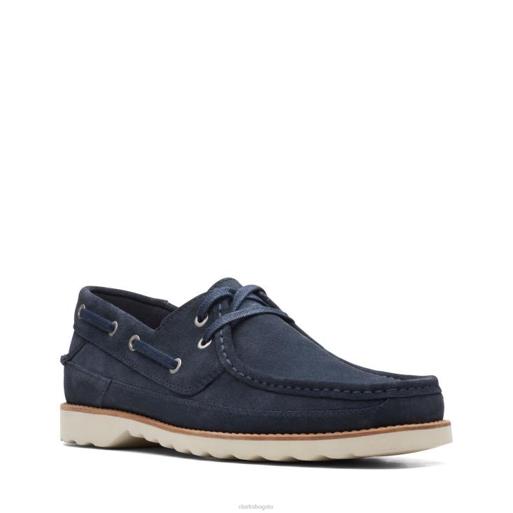 Clarks 0DX8L3687 durleigh vela clarks ante azul marino hombres gamuza azul marino