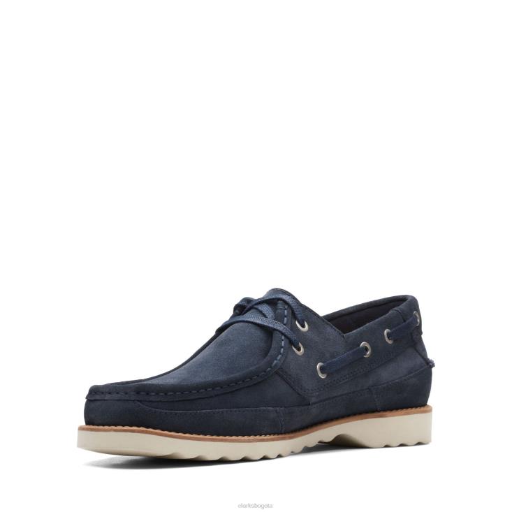 Clarks 0DX8L3687 durleigh vela clarks ante azul marino hombres gamuza azul marino