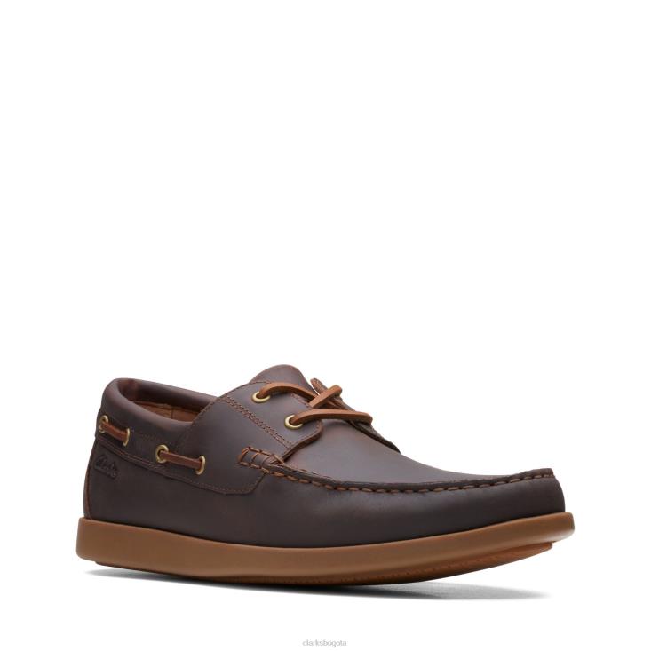 Clarks 0DX8L3706 clarks ferius Coast cuero tostado oscuro hombres cuero bronceado oscuro