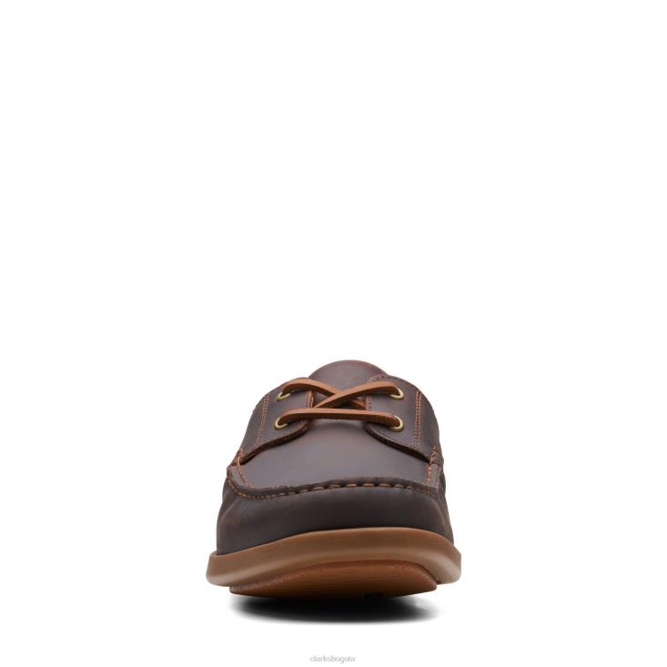 Clarks 0DX8L3706 clarks ferius Coast cuero tostado oscuro hombres cuero bronceado oscuro