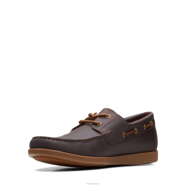 Clarks 0DX8L3706 clarks ferius Coast cuero tostado oscuro hombres cuero bronceado oscuro