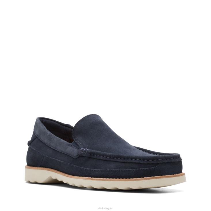 Clarks 0DX8L3711 durleigh edge clarks ante azul marino hombres gamuza azul marino