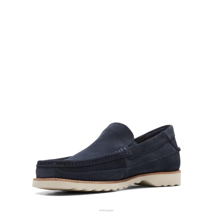 Clarks 0DX8L3711 durleigh edge clarks ante azul marino hombres gamuza azul marino