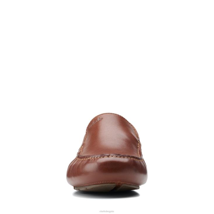 Clarks 0DX8L3715 Clarks Markman Plain de cuero tostado oscuro hombres cuero bronceado oscuro