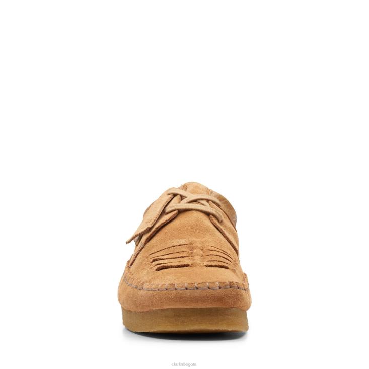 Clarks 0DX8L3742 clarks de gamuza tostado claro trama tejedora hombres gamuza color canela claro