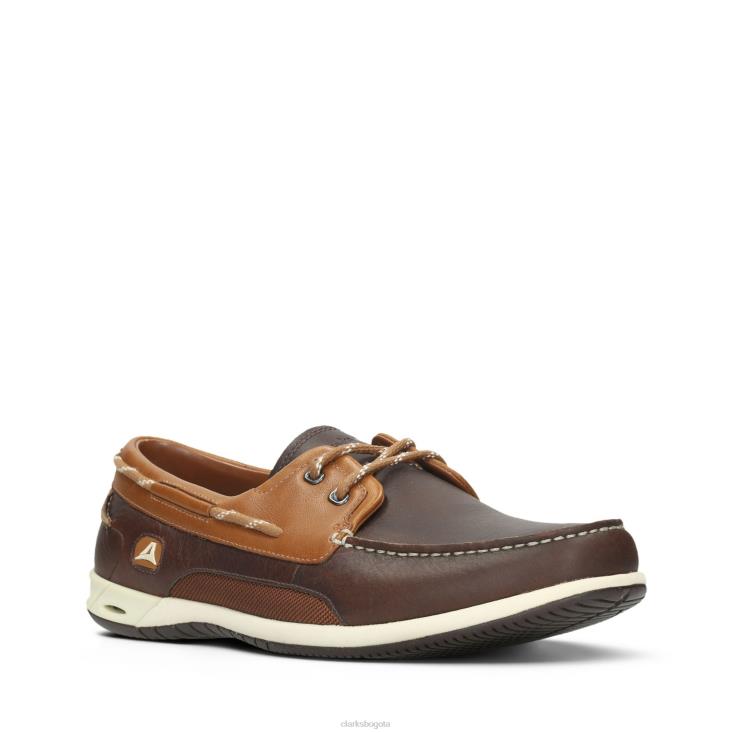 Clarks 0DX8L3761 clarks cuero marrón orson harbour hombres cuero marrón