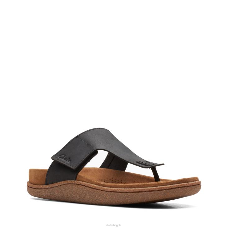 Clarks 0DX8L3769 clarks pilton post cuero negro hombres cuero negro