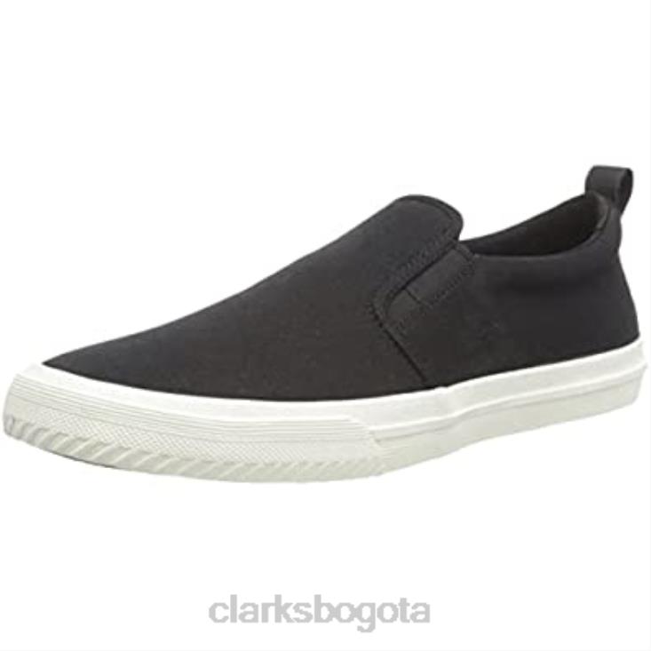 Clarks 0DX8L377 Mulas Clarks Roxby Step de lona negra para hombre hombres lienzo negro