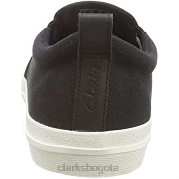 Clarks 0DX8L377 Mulas Clarks Roxby Step de lona negra para hombre hombres lienzo negro