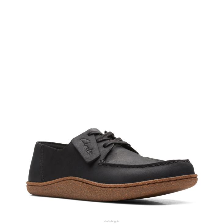 Clarks 0DX8L3770 clarks pilton lace negro aceitoso lea hombres lea aceitosa negra