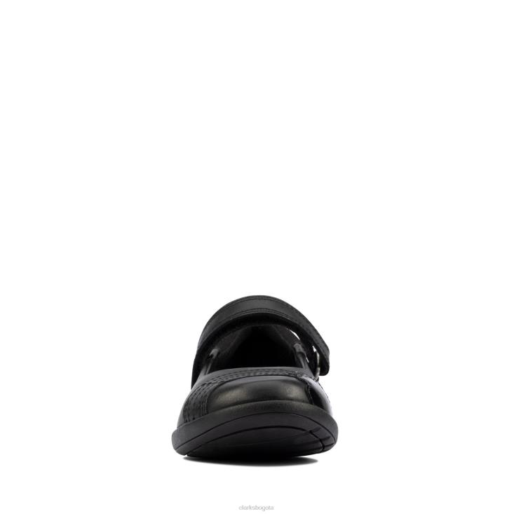 Clarks 0DX8L3780 viga grabada en cuero negro k clarks niños cuero negro