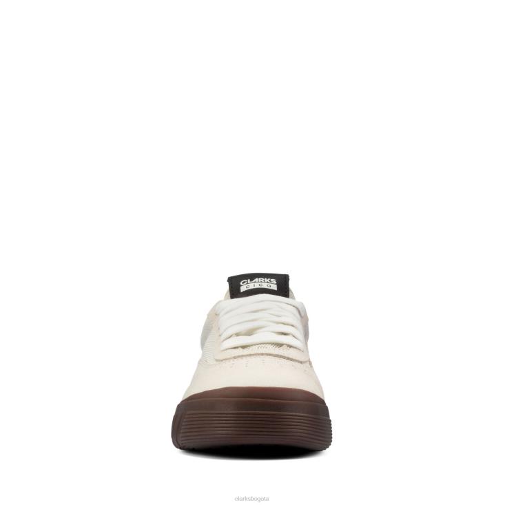 Clarks 0DX8L3789 cica y clarks off white ante niños gamuza blanca