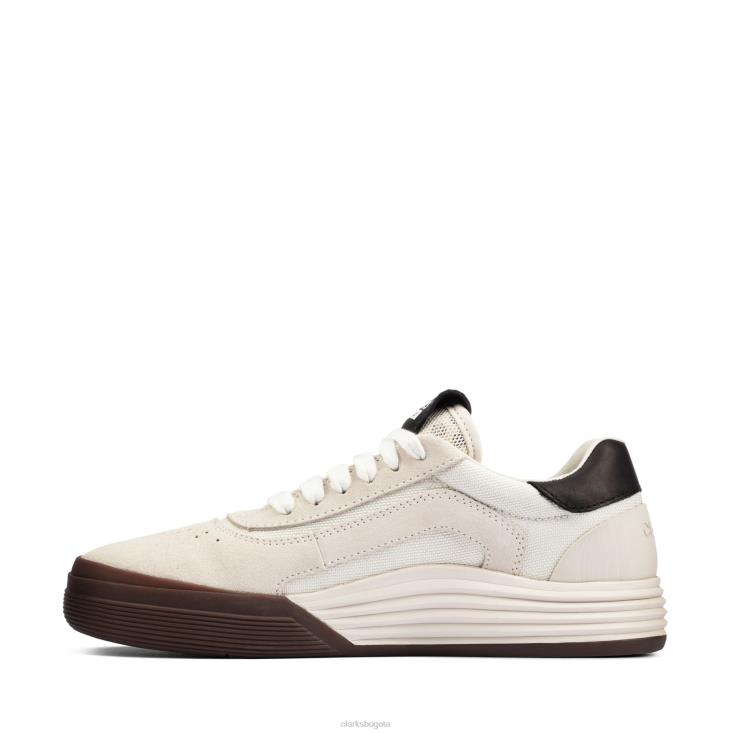 Clarks 0DX8L3789 cica y clarks off white ante niños gamuza blanca