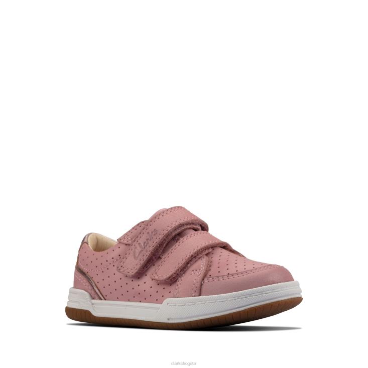 Clarks 0DX8L3792 clarks fawn solo t de cuero rosa claro niños cuero rosa claro