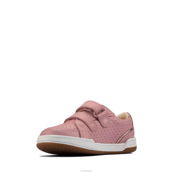 Clarks 0DX8L3792 clarks fawn solo t de cuero rosa claro niños cuero rosa claro