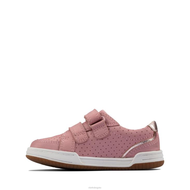 Clarks 0DX8L3792 clarks fawn solo t de cuero rosa claro niños cuero rosa claro