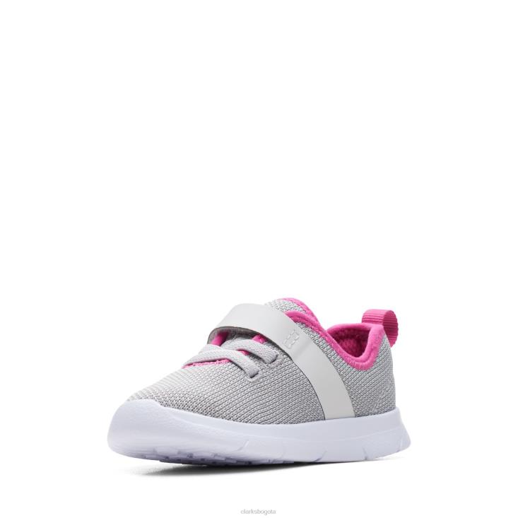 Clarks 0DX8L3796 clarks gris claro tejido ath niños gris claro