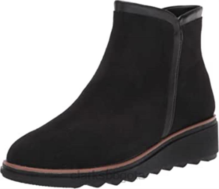 Clarks 0DX8L380 botas de moda sharon heights de mujer de gamuza negra clarks mujer ante negro