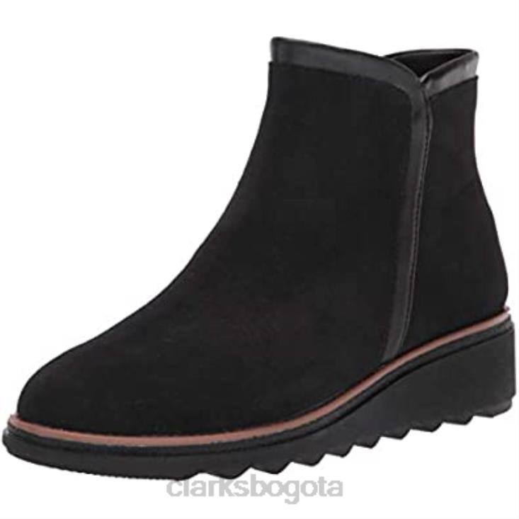 Clarks 0DX8L380 botas de moda sharon heights de mujer de gamuza negra clarks mujer ante negro