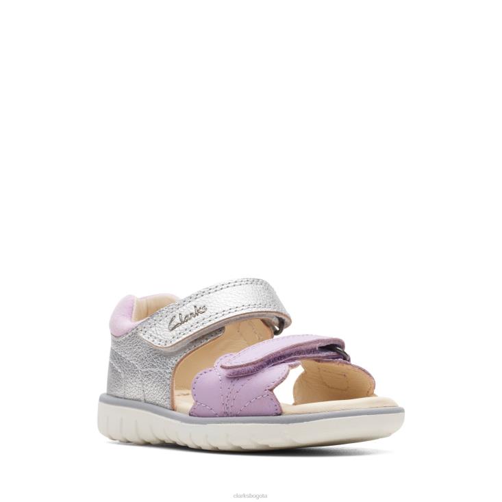 Clarks 0DX8L3801 Clarks Lila Combi Roam Wing T niños combinación lila