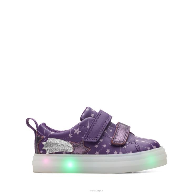 Clarks 0DX8L3802 clarks flare fly t morado niños púrpura
