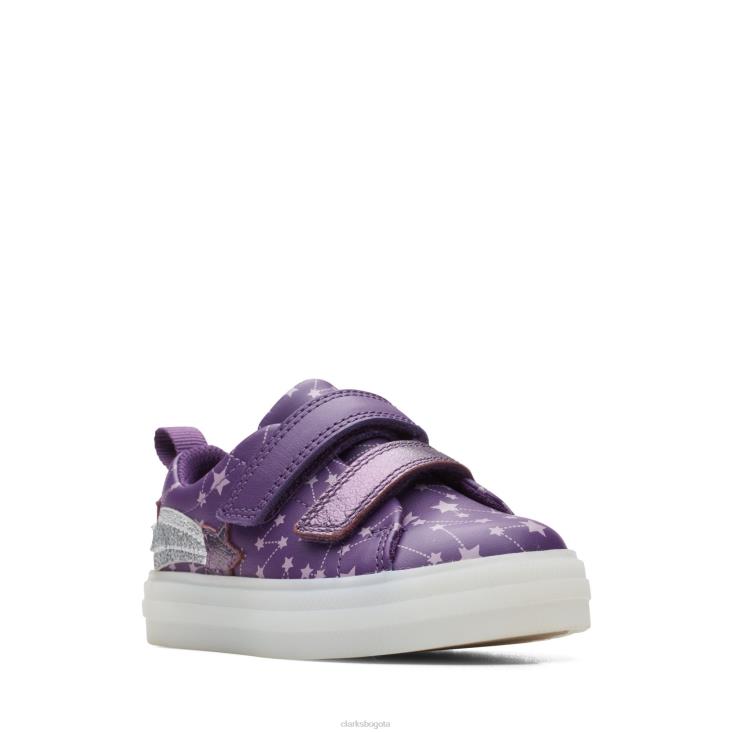 Clarks 0DX8L3802 clarks flare fly t morado niños púrpura