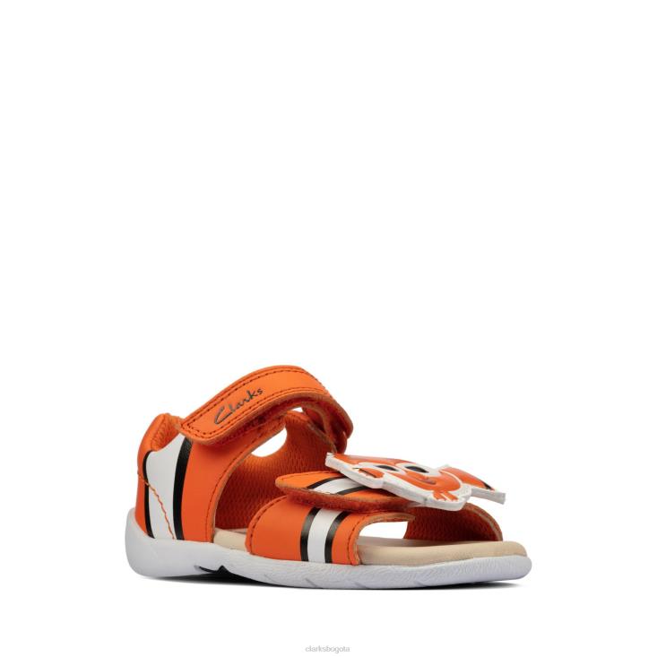 Clarks 0DX8L3809 clarks cuero naranja zora nemo t niños cuero naranja