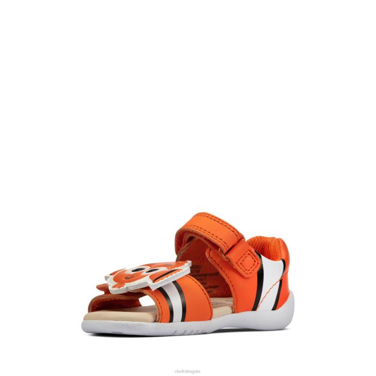 Clarks 0DX8L3809 clarks cuero naranja zora nemo t niños cuero naranja