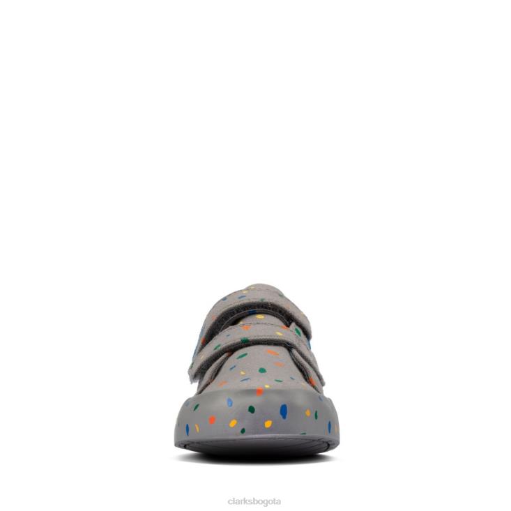 Clarks 0DX8L3813 foxing print t clarks lona gris niños lona gris