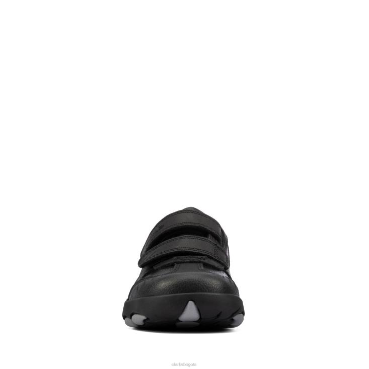 Clarks 0DX8L3815 rex stride t clarks cuero negro niños cuero negro